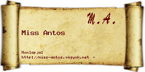Miss Antos névjegykártya